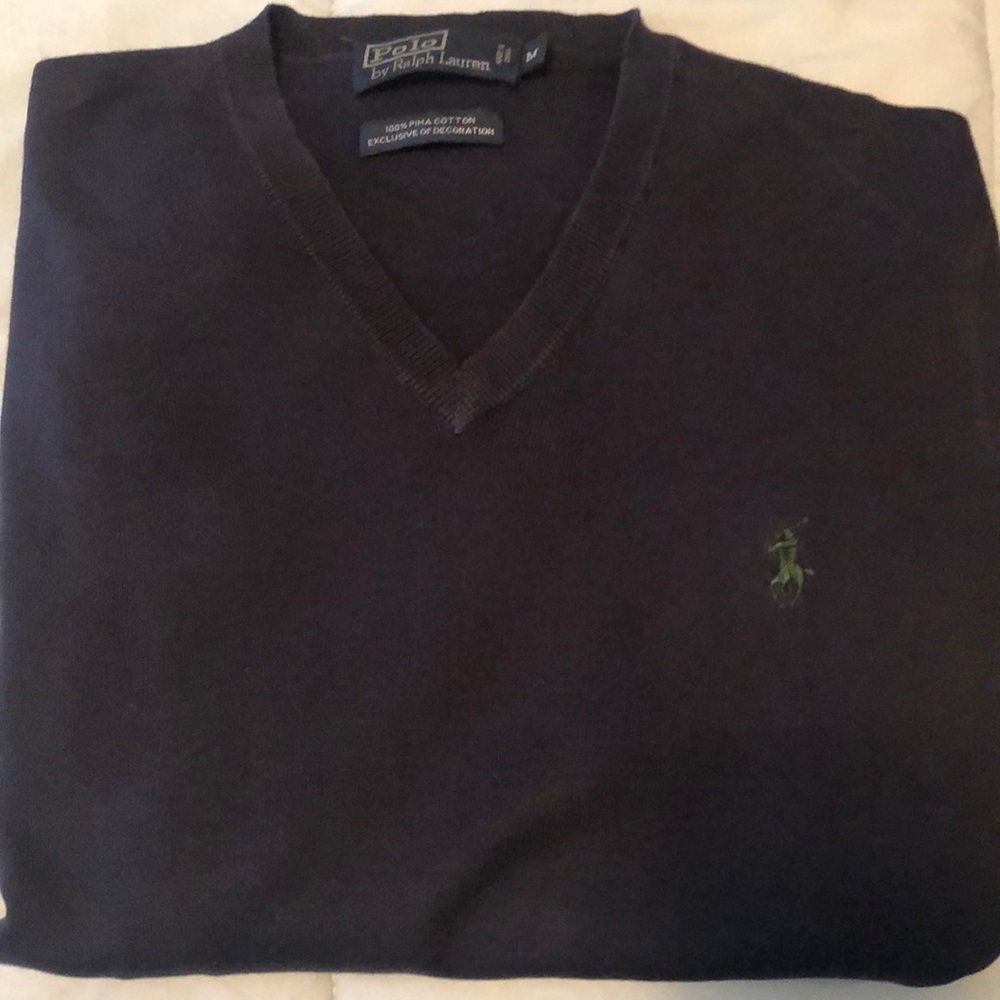 Polo V-Neck Pullover Sweater.